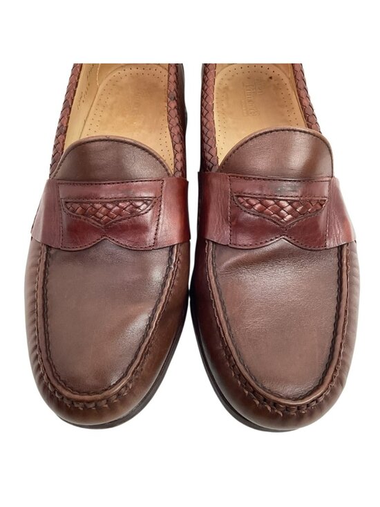 Allen Edmonds Newcastle Mens 10.5D Braided Leather Loafers Brown main image 10